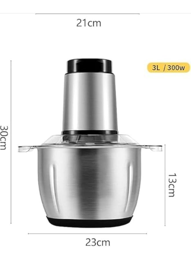 JAMAKY Food Chopper, 3.0L Capacity, 300W, 18000RPM, 420 Stainless Steel 4-Leaf Blades, 4 Gears & 4 Speeds, Model JMK8102 - Image 4